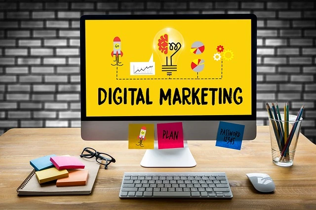 Ecran montrant une page sur le Marketing Digital