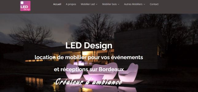 Bannière du site Led Design Location de Mobilier évènementiel