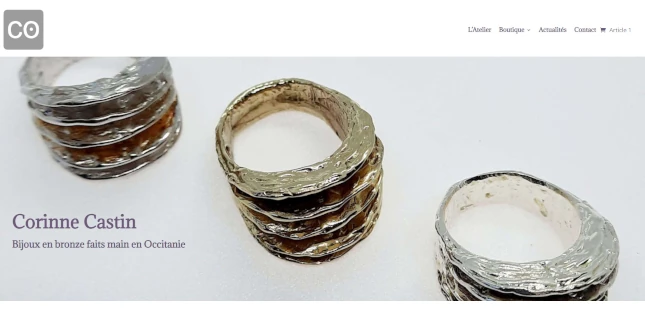 Bannière du site Corinne Castin Bijoux Bronze