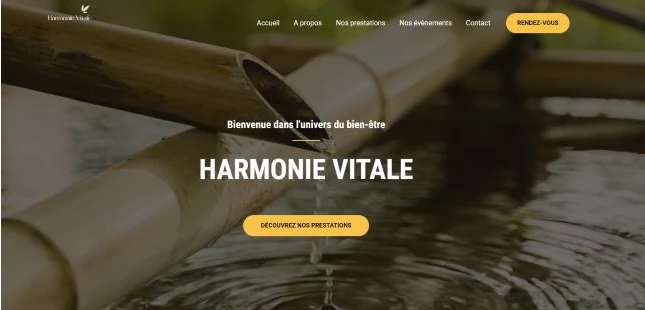 Site web pour artisans ; Bannière du site Harmonie Vitale