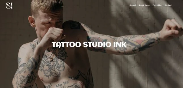 Site web pour artisans ; Bannière du site Tattoo Studio Ink