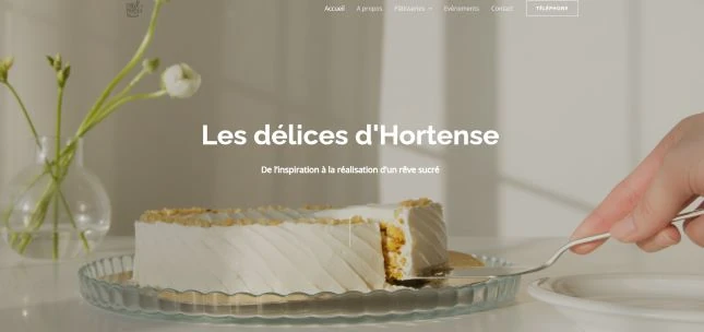Site web pour artisans ; Bannière du site Les Délices d'Hortense